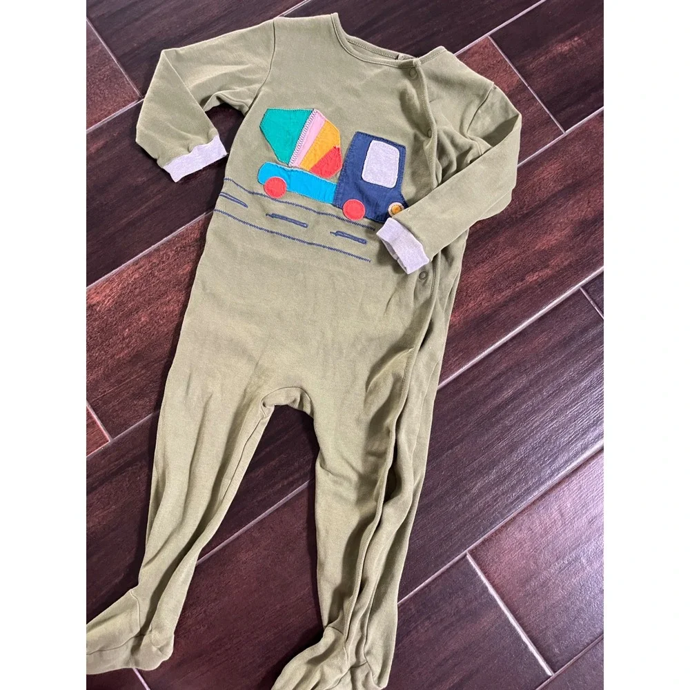 Next Baby Boys Olive Green Cement Truck Footed Sleeper Romper 1.5-2 Years 92cm